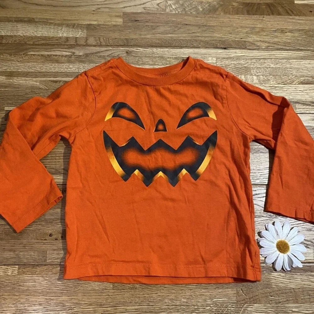 Children's Place‎ Jack O Lantern Long Sleeve Shirt Size 18-24 Months